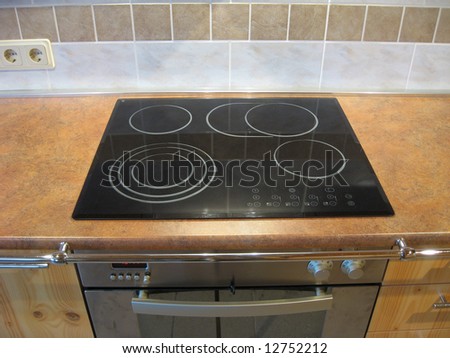 Electric cooker and oven in the kitchen