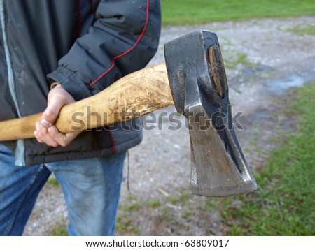 Special form axe, made for wood splitting