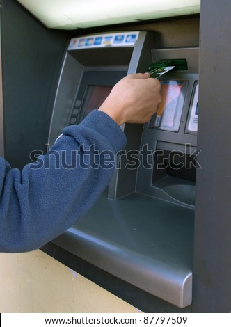 Cash dispenser or ATM, input credit card