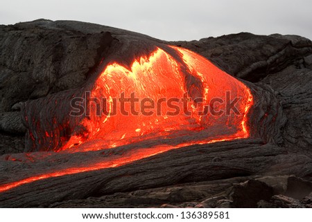 Lava flow of Kilauea volcano