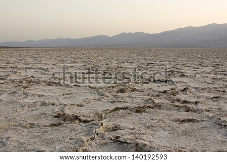 Death Valley landscape. Salt flat at Badwater Basin