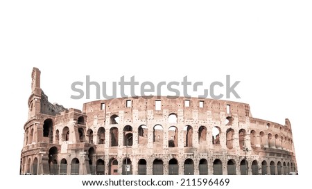 Colosseum in Rome, Italy isolated on white
