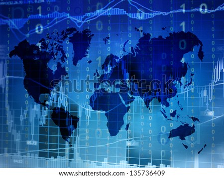 stock market world map