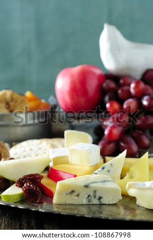 fresh cheeses and fruits for appetizers
