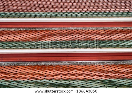 Roof tile of temple in Thailand.