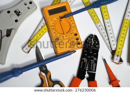 equipment electrician on white background