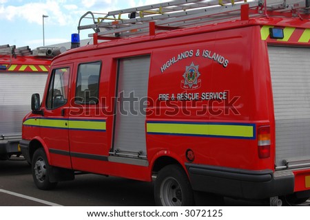 Fire service support vehicle based in Scotland highlands and Islands area