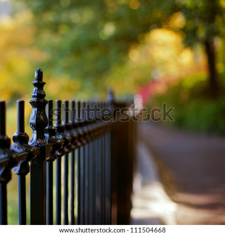 Fence against beautiful bokeh background