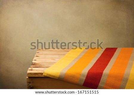 Vintage Background With Empty Wooden Table And Place Mat