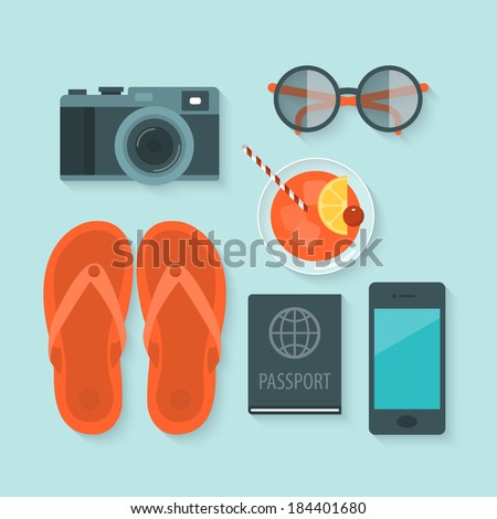 Flat design modern vector illustration concept of summer holiday icons Flat design modern vector illustration concept of summer holiday icons
