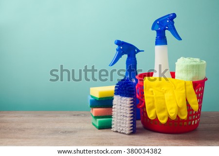 Cleaning concept with supplies