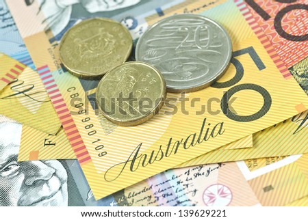 A collection of Australian banknotes.