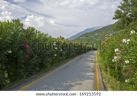 Oleander cycle track by Torbole - Garda lake