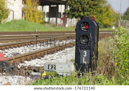 Stop sign / Traffic light at the railroad track