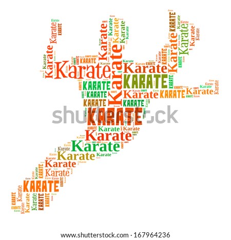 Text cloud of Karate with shape