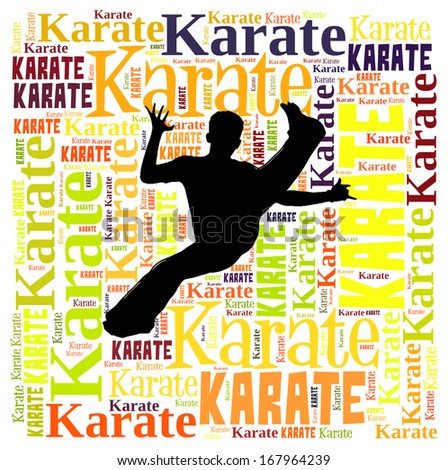 Text cloud of Karate with shape