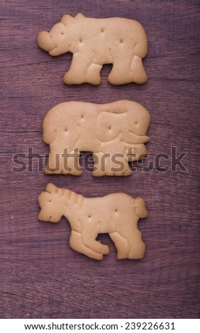 top-view of various animal biscuits