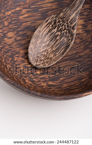 Kitchen utensil made from sugar palm trees on white background