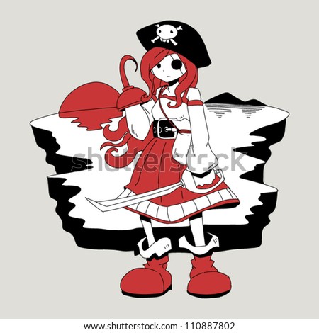 Cartoon Pirate Girl