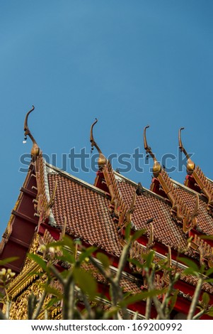 Gable apex on roof Temple in Thai style