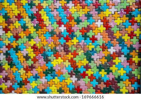 Colorful cross block wall pattern1