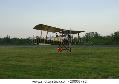 Vintage Biplane taking off