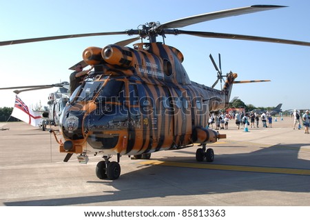 FAIRFORD, UK - JULY 16: Royal Air Force SA-330E Puma Helicopter static display during the Royal International Air Tattoo on July 16, 2005 in Fairford, UK.
