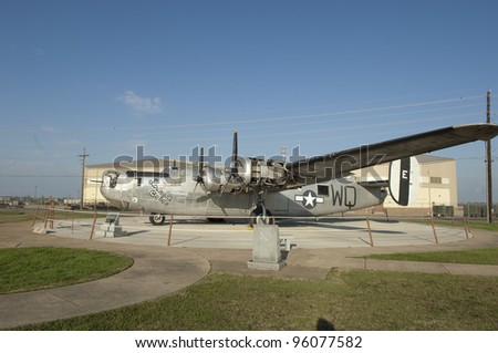 BOSSIER CITY, LA - FEBRUARY 4: World War II B-24 Strategic Bomber on static display at Barksdale AFB on February 4, 2012 in Bossier City, Louisiana.