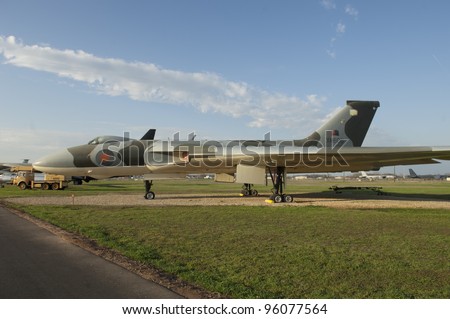 BOSSIER CITY, LA - FEBRUARY 4: British Royal Air Force Cold War Nuclear bomber bomber on static display at Barksdale AFB on February 4, 2012 in Bossier City, Louisiana.
