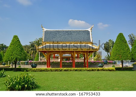 The pavilion in public park at nontaburi province ,thailand
