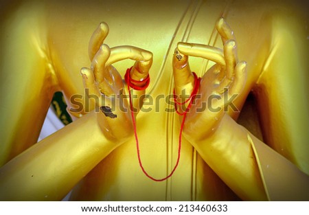 Two hand of Buddha, vintage style