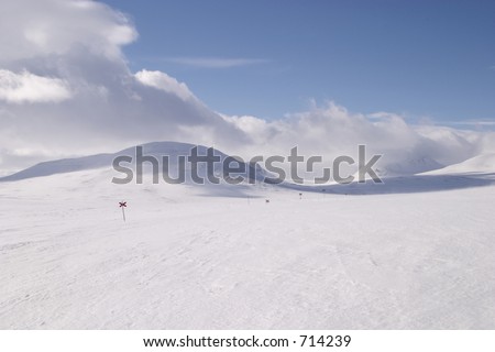 mountain full of snow during winter, Jamtlands region, north of Sweden
