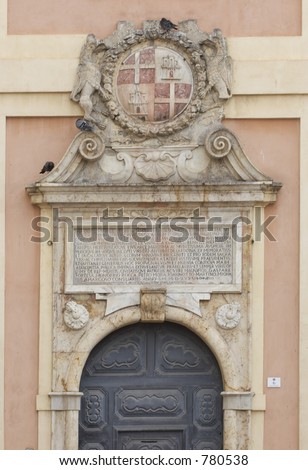 Door of the Dome of Cagliari, Sardinia, Italy