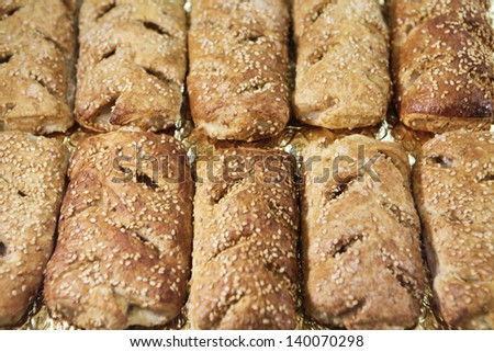 MILAN, ITALY - MAY 22: close-up of Italian pastries in Tuttofood, Milano World Food Exhibition on May 22, 2013 in Milan, Italy