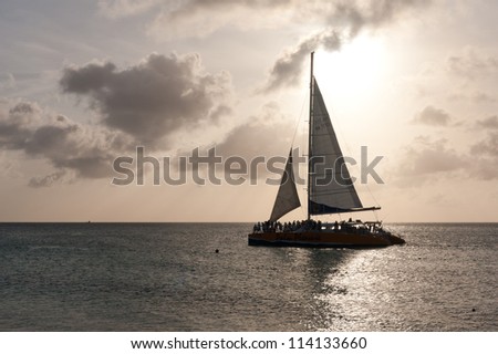 A sailing boat for the coast of an Caribbean island