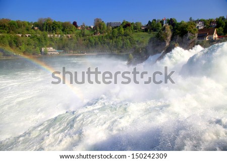 Famous Rhein Falls - the biggest waterfall in Europe (Schaffhausen, Switzerland)