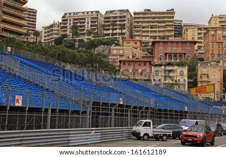 MONTE CARLO, MONACO - MAY 15: Tribune of of Formula 1 Grand Prix de Monaco at May 15, 2013 in Monte Carlo, Monaco.
