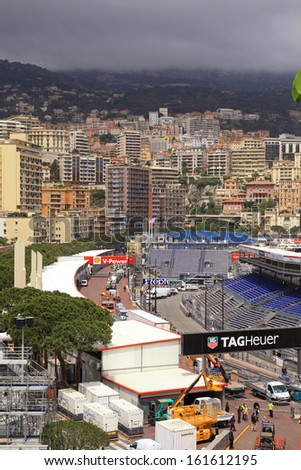 MONTE CARLO, MONACO - MAY 15: Monaco streets before the races of Formula 1 Grand Prix de Monaco at May 15, 2013 in Monte Carlo, Monaco.