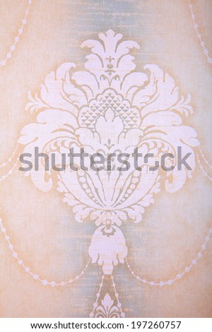 Vintage wallpaper background with beige vignette victorian pattern