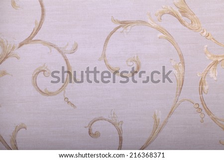 vintage beige wallpaper with victorian vignette pattern