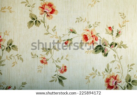 Vintage victorian wallpaper with floral pattern, toned image