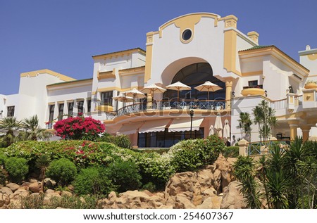 SHARM EL SHEIKH, EGYPT - MAY 03, 2014: Tropical luxury resort hotel, Sharm el Sheikh, Egypt.
