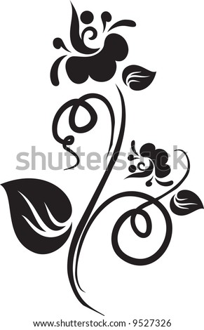 stock vector Floral design tattoo