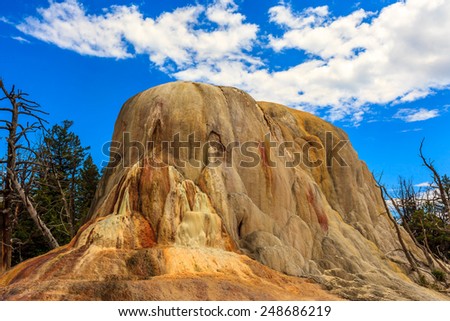 Orange Spring Mound at Mammoth Spring, in Yellowstone National Park