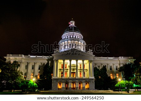 Sacramento, California, United States - June 9, 2013: The California State Capitol is the seat of the government of California, housing the chambers of the state legislature..