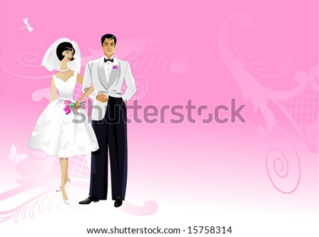 stock vector Wedding card