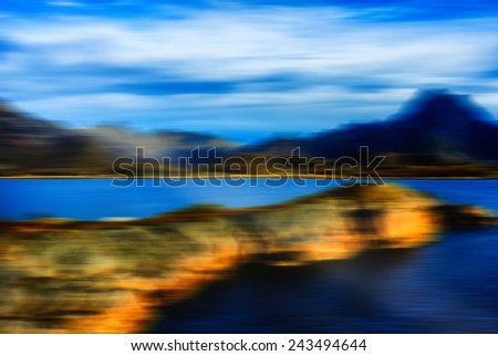 Norway gulf fjord horizontal landscape abstraction