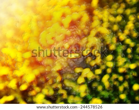 Yellow green bokeh goo drops abstract background