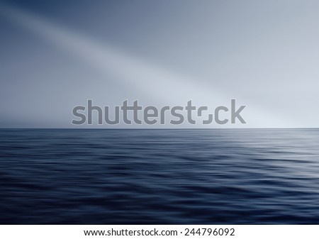 Ocean horizon dark ray of light abstraction