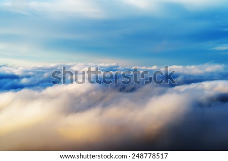 Horizontal vibrant blank empty dramatic cloudscape success background backdrop